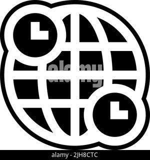 Time management set two world icon Stock Vector