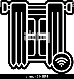 Smart home smart curtain icon Stock Vector