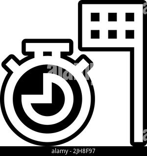 Time management set two goal icon Stock Vector