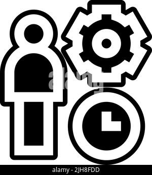 Time management set two management icon Stock Vector