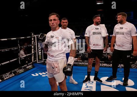 LONDON, UNITED KINGDOM. 16th Jul, 2022. Sean Noakes vs MJ Hall – Welterweight Contest during under fight card of Frankwarren presents Sheeraz vs Torres - WBC Silver Middleweight Championship at Copper Box Arena on Saturday, July 16, 2022 in LONDON UNITED KINGDOM. Credit: Taka G Wu/Alamy Live News Stock Photo