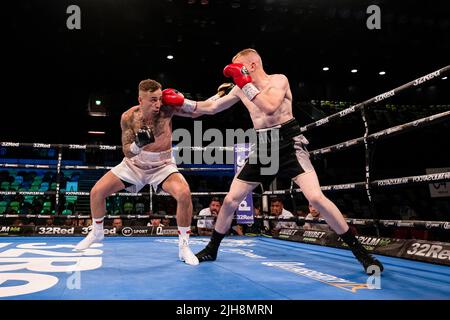 LONDON, UNITED KINGDOM. 16th Jul, 2022. Sean Noakes vs MJ Hall – Welterweight Contest during under fight card of Frankwarren presents Sheeraz vs Torres - WBC Silver Middleweight Championship at Copper Box Arena on Saturday, July 16, 2022 in LONDON UNITED KINGDOM. Credit: Taka G Wu/Alamy Live News Stock Photo