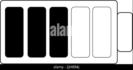 A battery with display almost fully charged Stock Vector