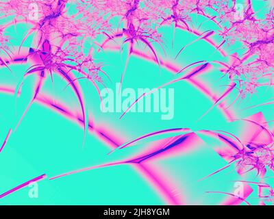 abstract pink blue line drawing, color graphics, background, design Stock Photo