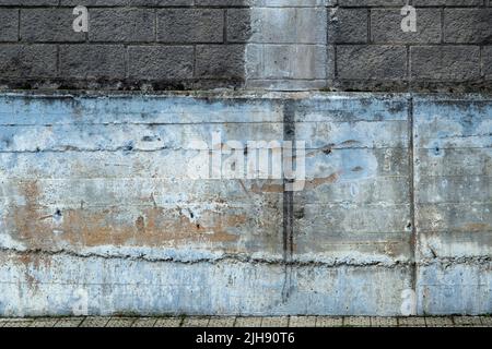 Old weathered concrete wall grunge texture, urban architecture background Stock Photo