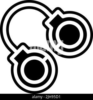 Law and justice handcuff . Stock Vector