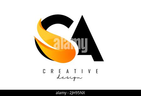 CA Letter Design with Creative Cut and Colorful Rainbow Texture. AC ...