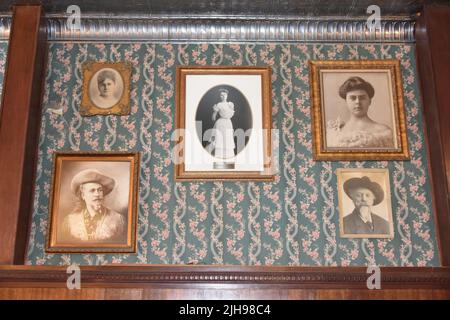 Cody, WY USA. Irma Hotel opened 11/1/1902.  W.F. Cody named the hotel after his youngest daughter.  Rooms are restored to their 1902 elegance. Stock Photo