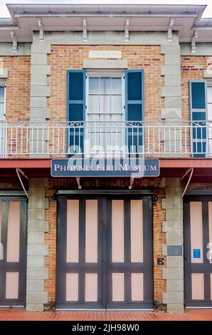 The Phoenix Fire Museum is pictured, July 10, 2022, in Mobile, Alabama. The firehouse was built in 1855 for Phoenix Volunteer Fire Company No. 6. Stock Photo