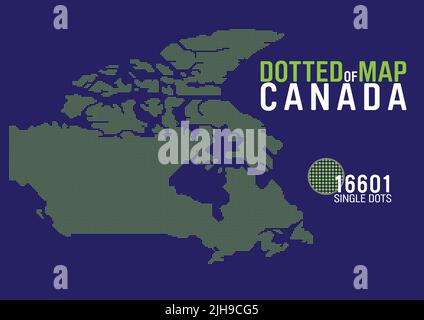 a dotted map of canada Stock Vector