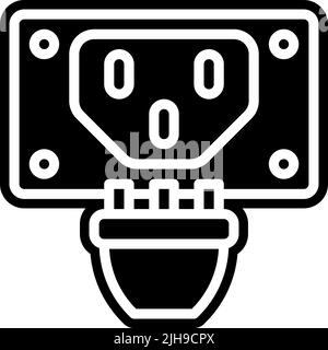 Connector types power cable . Stock Vector