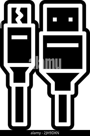 Connector types usb charger . Stock Vector