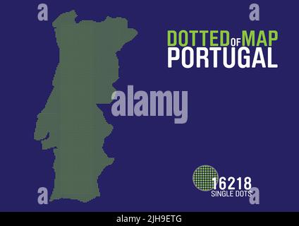 a dotted map of portugal Stock Vector