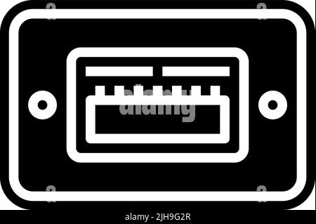 Connector types usb port . Stock Vector