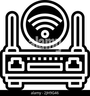 Connector types wireless router . Stock Vector