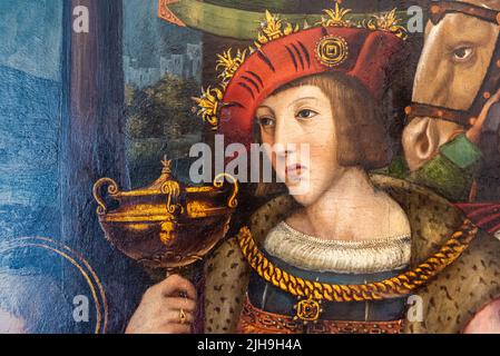 Portrait of young european medieval prince Stock Photo