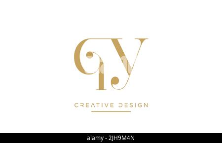 Alphabet Letters QY or YQ Abstract icon logo Vector Stock Vector