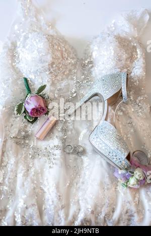 Wedding Dress Details Stock Photo