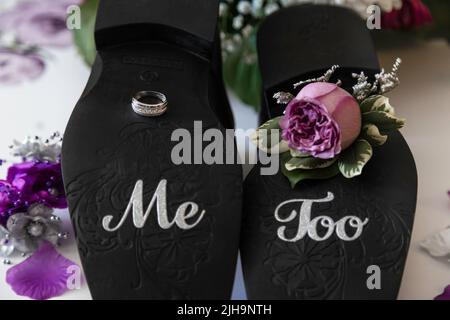 Me too Groom Ring Details Stock Photo
