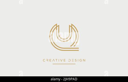 Alphabet letter icon logo QU or UQ Stock Vector