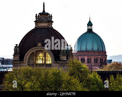 Roofs of the city of Strasbourg. Library building. St Paul's Cathedral. View overlooking the town. Stock Photo