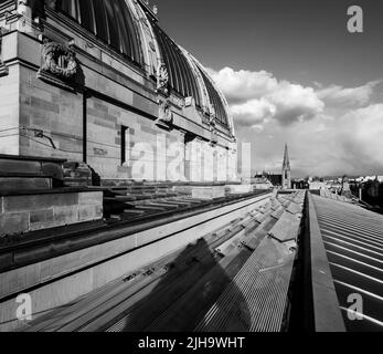 Roofs of the city of Strasbourg. Library building. St Paul's Cathedral. View overlooking the town. Stock Photo