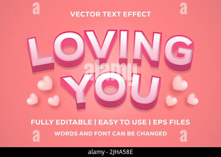 loving you vector text effect fully editable Stock Vector