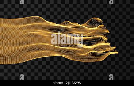 Array with Dynamic Emitted Particles. Water Splash Imitation. Abstract Background. Vector Illustration. Stock Vector