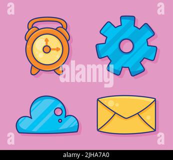 four maketing business set items Stock Vector