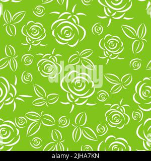 Roses, flowers and leaves, seamless pattern vector Stock Vector