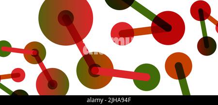 Abstract background. Round dots connected by lines. Trendy techno business template for wallpaper, banner, background or landing Stock Vector
