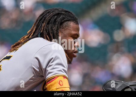 July 15 2022: Pittsburgh shortstop Oneil Cruz (15) makes a play