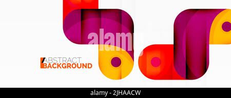 Creative geometric wallpaper. Round arrow shape minimal geometric background. Techno business template for wallpaper, banner, background or landing Stock Vector