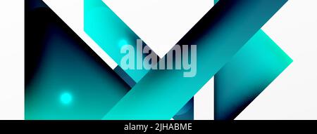 Abstract background. Simple color geometric shapes composition with 3d effect, lights and shadows. Vector Illustration For Wallpaper, Banner, Backgrou Stock Vector