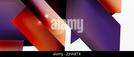 Abstract background. Simple color geometric shapes composition with 3d effect, lights and shadows. Vector Illustration For Wallpaper, Banner, Backgrou Stock Vector