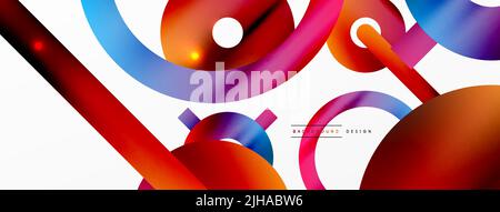 Circle composition abstract background. Trendy techno business template for wallpaper, banner, background or landing Stock Vector