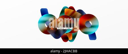 Metallic shiny geometric surfaces, round shapes and circles. Digital web futuristic template for wallpaper, banner, background, card, book Illustratio Stock Vector