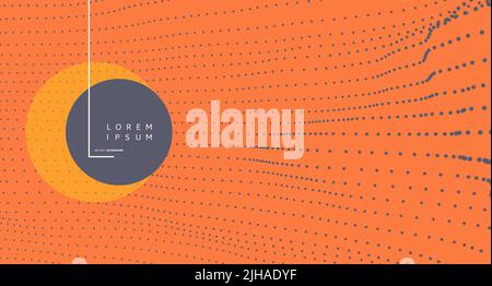 Trendy abstract background. Array with dynamic particles. Modern science or technology element. Cyberspace grid illustration. Vector composition. Stock Vector