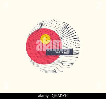 Trendy abstract background. Array with dynamic particles. Modern science or technology element. Cyberspace grid illustration. Vector composition. Stock Vector