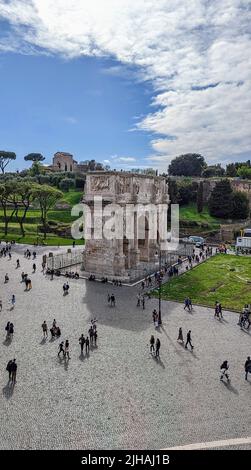 The Arch of Constantine in Rome is an iconic Roman structure, erected ...