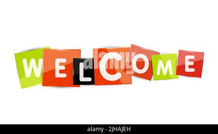 Colorful welcome sign word alphabet symbol design for web, banner ...