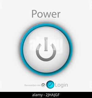 Abstract technology conceptual illustration with tune power button Stock Vector