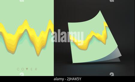 Realistic book mockup. Cover design template. Perspective view. 3d vector illustration. Stock Vector
