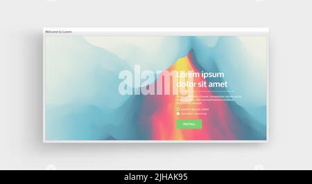 Website or mobile app landing page. Volcano eruption. Lava. Abstract background. Vector illustration for design. Stock Vector