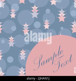 Cute vector blue pink stars and circles modern abstract seamless pattern background.Vector pattern with hand drawn elements.Seamless stars with textur Stock Vector
