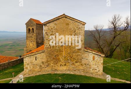 Spring landscape with ancient structures of Nekresi monastery Stock ...
