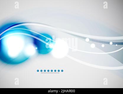 Abstract vector backround with blurred circles and shiny effects Stock Vector