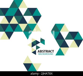 Abstract mosaic geometric shapes isolated on white Stock Vector