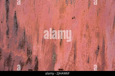 Rusty metal sheet with scratches. Industrial background, painted metal plate with scratches. Stock Photo