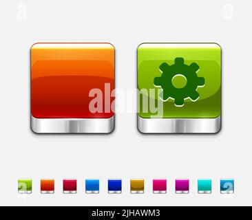 Vector technology color object - icon or button Stock Vector